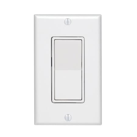 Decora Leviton Decora 15 amps Single Pole Rocker AC Quiet Switch White 1 pk C28-05671-02W